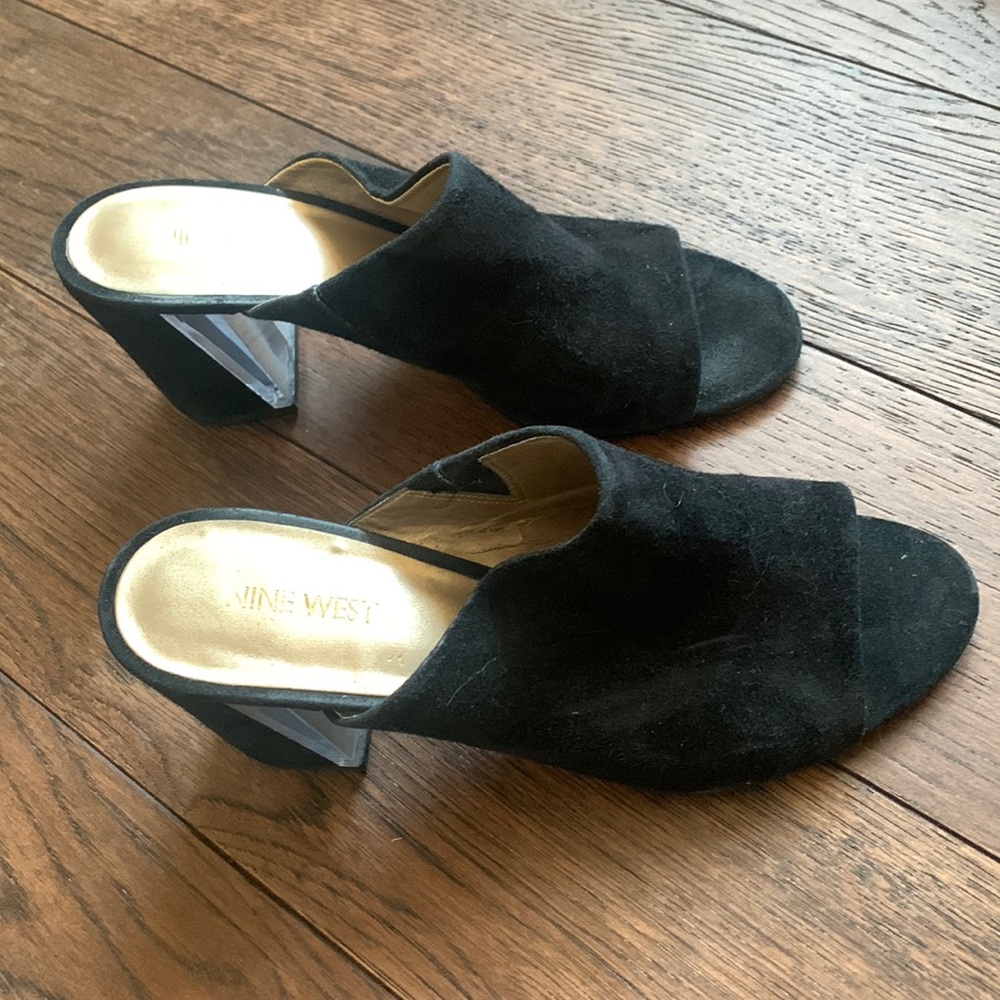 Leather Block Heels Sandals